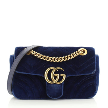 Gucci GG Marmont Flap Bag Matelasse Velvet Mini