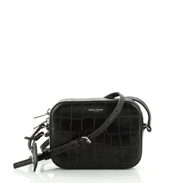 Saint Laurent Camera Bag Crocodile Embossed Leather Small