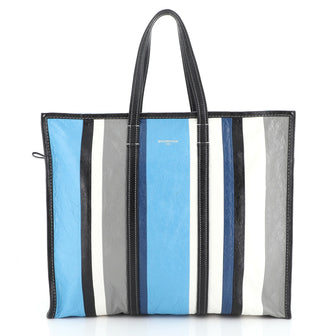 Balenciaga Bazar Tote Striped Leather Large