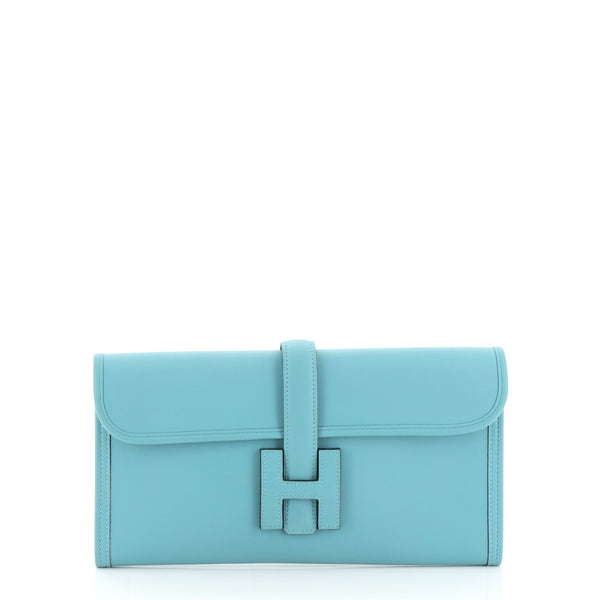 Blue Hermes Swift Jige Elan 29 Clutch Bag