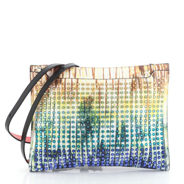 Christian Louboutin Loubiclutch Spiked Multicolor Leather 
