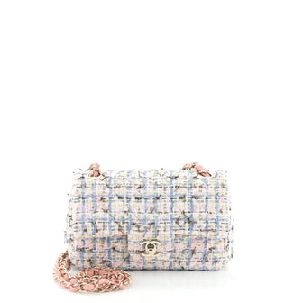 Chanel Classic Single Flap Bag Quilted Tweed and Ribbon Mini