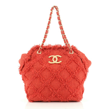Chanel Nature Tote Quilted Tweed 