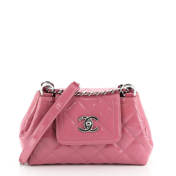 Chanel Coco Shine Accordion Flap Bag Quilted Patent Mini