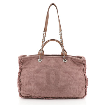 Chanel Double Face Deauville Tote Fringe Quilted Canvas Medium