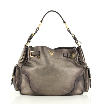 Prada Side Pocket Hobo Vitello Daino Medium
