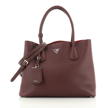 Prada Cuir Double Tote Vitello Daino Medium