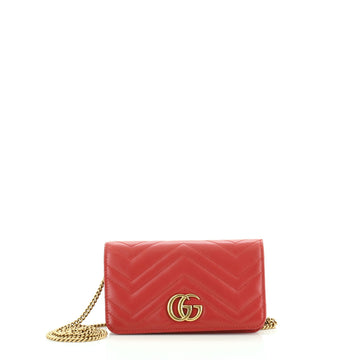 Gucci GG Marmont Chain Flap Bag Matelasse Leather Mini