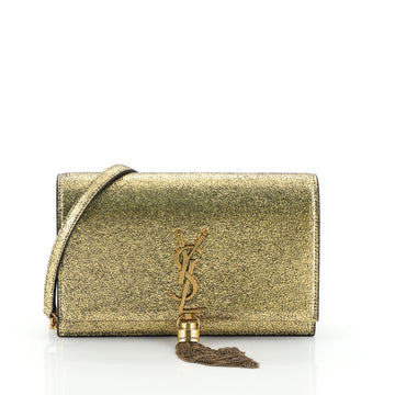 Saint Laurent Classic Monogram Tassel Chain Wallet Leather 