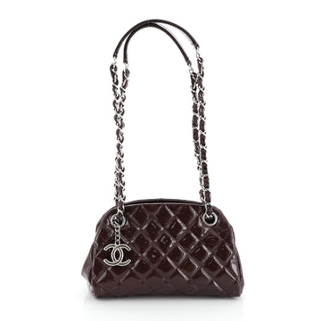 Chanel Just Mademoiselle Bag Quilted Patent Mini