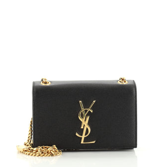 Saint Laurent Classic Monogram Crossbody Bag Grainy Patent Small
