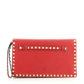 Valentino Rockstud Flap Clutch Leather 