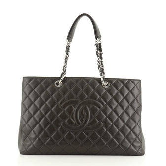 Grand Shopping Tote Quilted Caviar XL