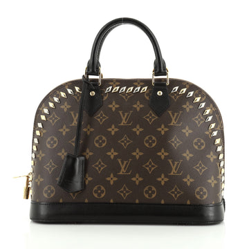Louis Vuitton Metal Stones Alma Handbag Studded Monogram Canvas PM
