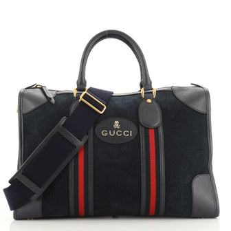 Gucci Web Convertible Duffle Bag Suede Medium