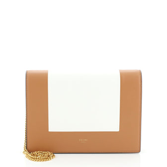 Celine Frame Evening Clutch on Chain Leather 