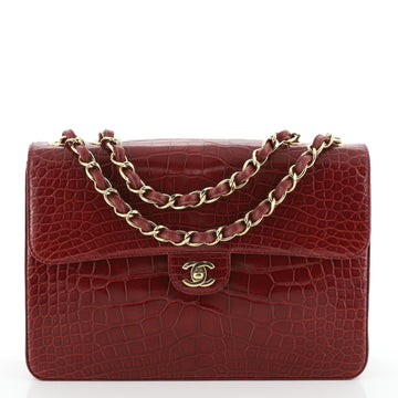 Chanel Vintage Classic Single Flap Bag Alligator Jumbo