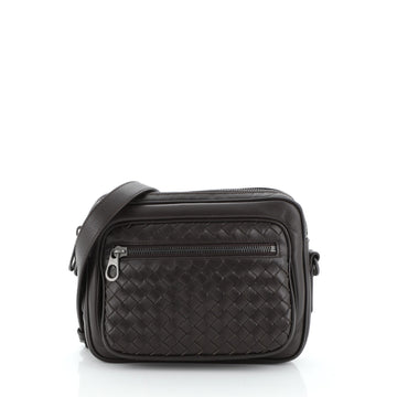 Bottega Veneta Front Pocket Crossbody Bag Leather and Intrecciato Nappa Small