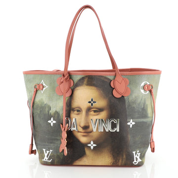 Louis Vuitton Neverfull NM Tote Limited Edition Jeff Koons Da Vinci Print Canvas MM