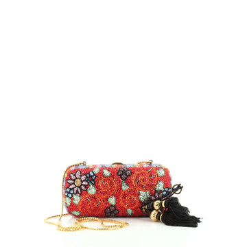 Judith Leiber Floral Minaudiere Crystal Medium