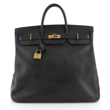 Hermes HAC Birkin Bag Black Ardennes with Gold Hardware 45