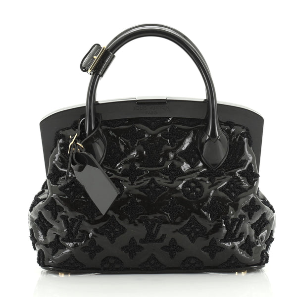 Louis Vuitton Fascination Lockit Handbag Patent Lambskin BB Black