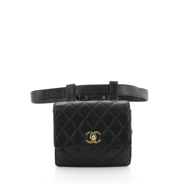 Chanel Vintage Flap Belt Bag Quilted Leather Small