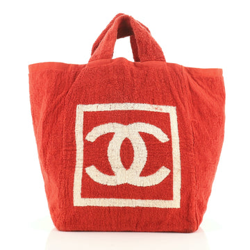 Chanel CC Beach Tote Terry Cloth Medium