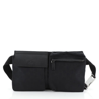 Gucci Vintage Double Belt Bag GG Canvas 