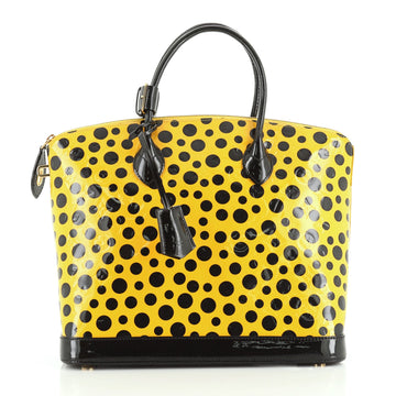 Louis Vuitton Lockit Handbag Kusama Infinity Dots Monogram Vernis MM
