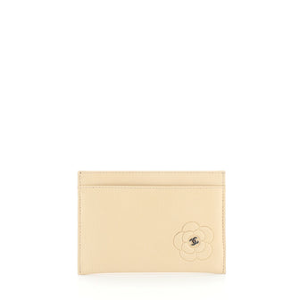 Chanel Card Holder Camellia Lambskin 