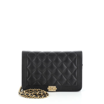 Chanel Boy Wallet on Chain Quilted Caviar 