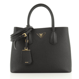 Prada Cuir Double Tote Saffiano Leather Small
