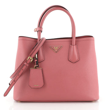 Prada Cuir Double Tote Saffiano Leather Small