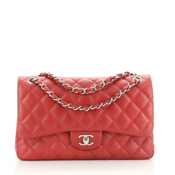Chanel Classic Double Flap Bag Quilted Caviar Jumbo