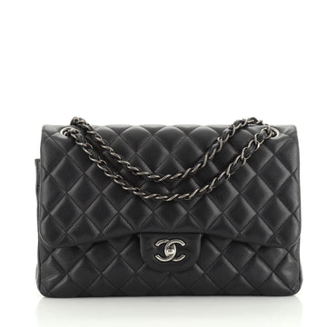 Chanel Classic Double Flap Bag Quilted Caviar Jumbo