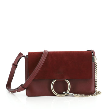 Chloe Faye Shoulder Bag Leather and Suede Small