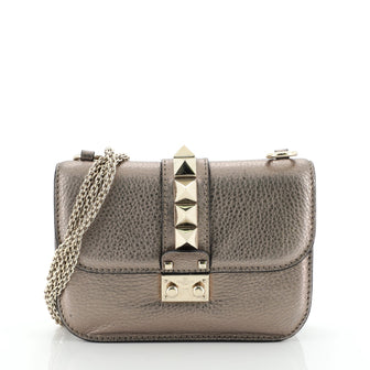 Valentino Glam Lock Shoulder Bag Leather Small