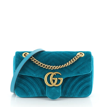 Gucci GG Marmont Flap Bag Matelasse Velvet Small