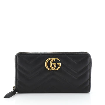 Gucci GG Marmont Zip Around Wallet Matelasse Leather 