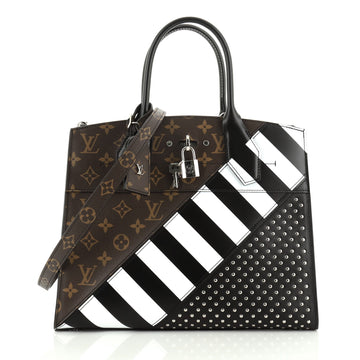 Louis Vuitton City Steamer Handbag Limited Edition Monogram Canvas and Leather MM