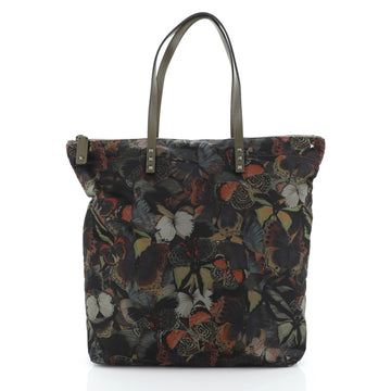 Valentino Rockstud Zip Tote Camubutterfly Printed Nylon Large
