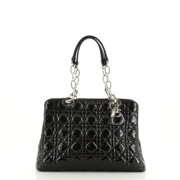 Christian Dior Soft Shopping Tote Cannage Quilt Patent Small