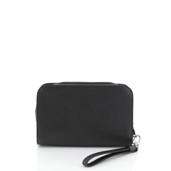 Louis Vuitton Pochette Baikal Clutch Taiga Leather 
