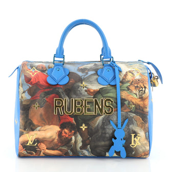 Louis Vuitton Speedy Handbag Limited Edition Jeff Koons Rubens Print Canvas 30