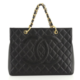 Chanel Vintage Grand Shopping Tote Quilted Caviar 