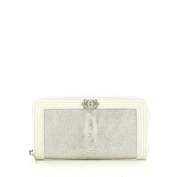 Chanel Boy Zip Around Wallet Galuchat Long