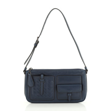 Bottega Veneta Multi Pocket Crossbody Leather and Intrecciato Nappa Small