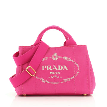 Prada Canapa Convertible Tote Canvas Mini