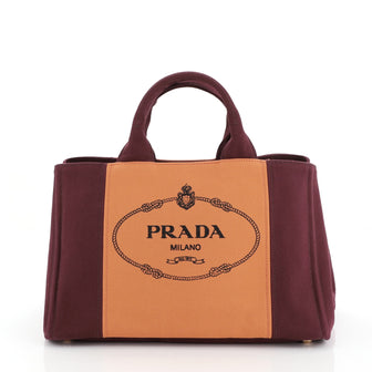 Prada Canapa Convertible Tote Canvas Medium